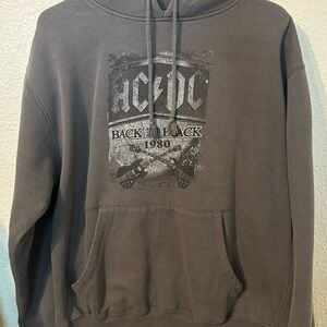 AC/DC Back in Black 1980 Hoodie – Rockware Graphic Sweatshirt Size M‎